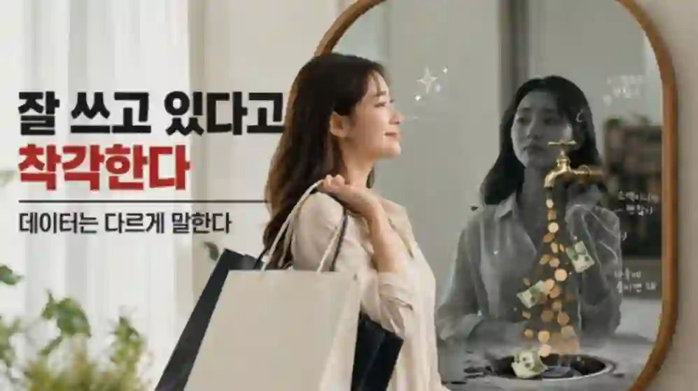 합리적 소비라고 생각하지만 실제로는 돈이 새는 구조를 표현한 이미지